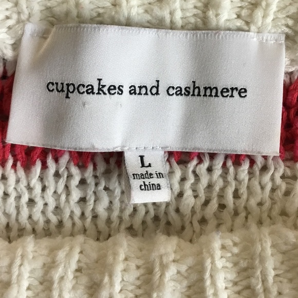 Cupcakes & Cashmere Madden Stripe Sweater  Blue White Pink  Size Large - Picture 6 of 7